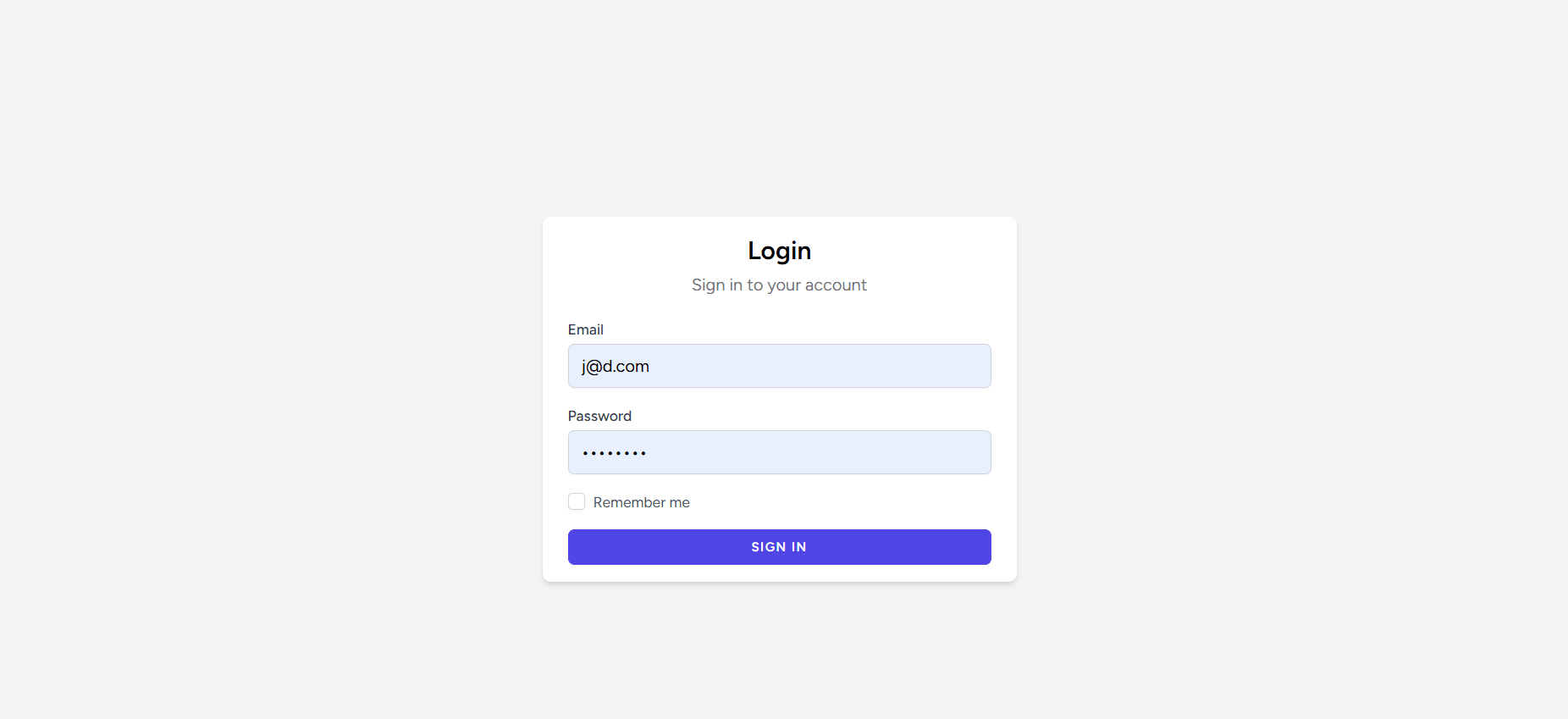 A clean, centralized login portal for secure user authentication into the management dashboard.