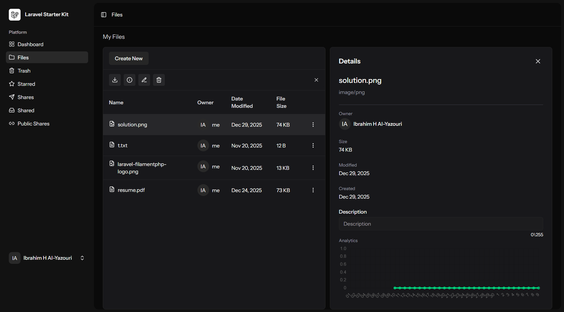 Integrated file details sidebar providing deep insights into metadata, ownership, and historical engagement analytics.