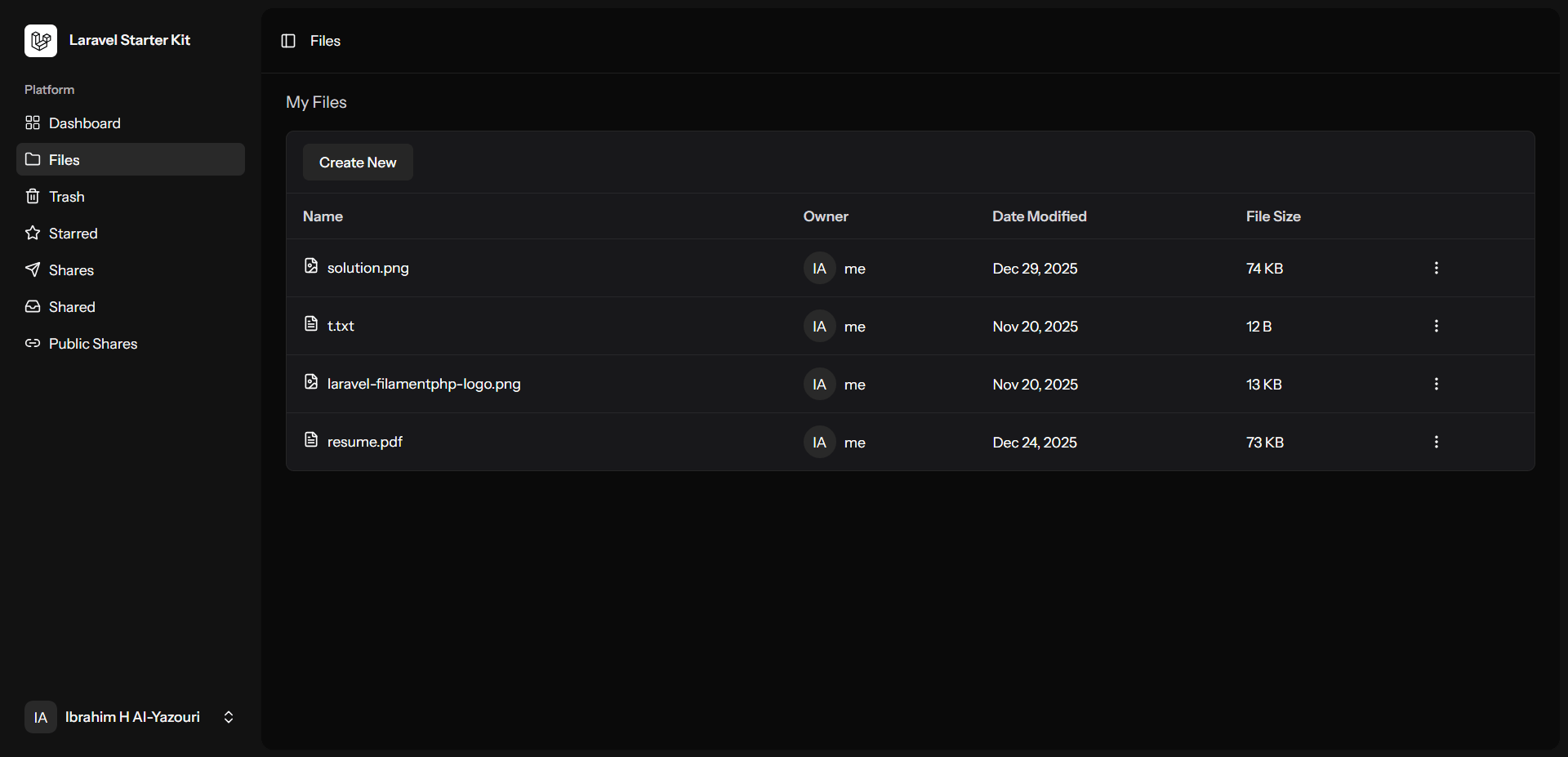 The core file explorer interface designed for efficient organization and quick access to user-uploaded assets.