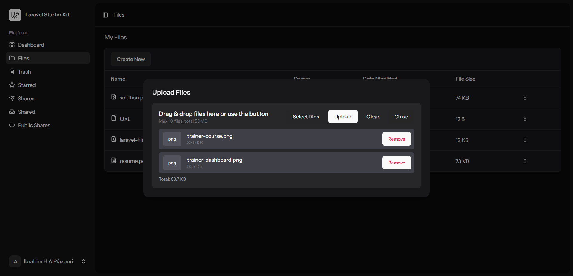 Streamlined drag-and-drop upload modal supporting batch processing and real-time file queue management.