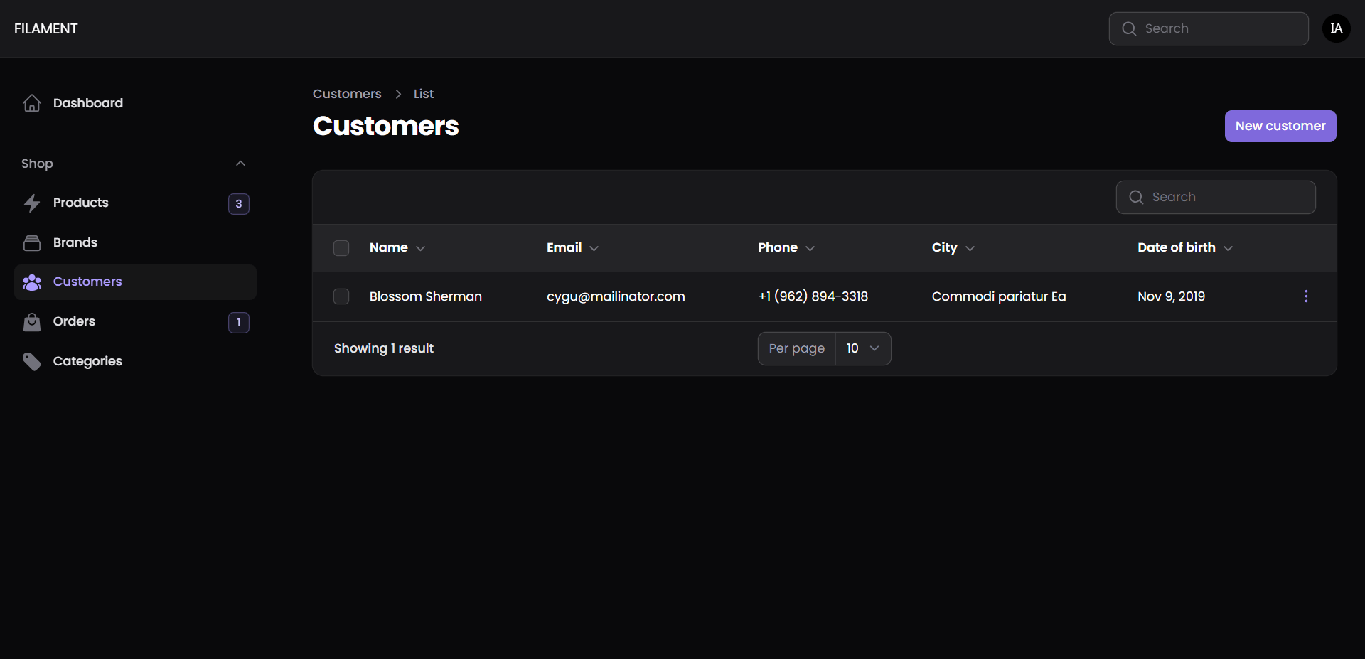 Unified customer database for managing user profiles, contact information, and purchase history.